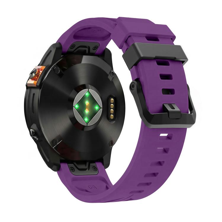 For Garmin 22mm Black Pin Buckle Silicone Watch Band