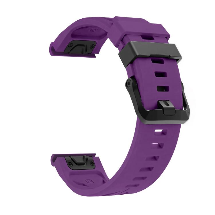 For Garmin 22mm Black Pin Buckle Silicone Watch Band