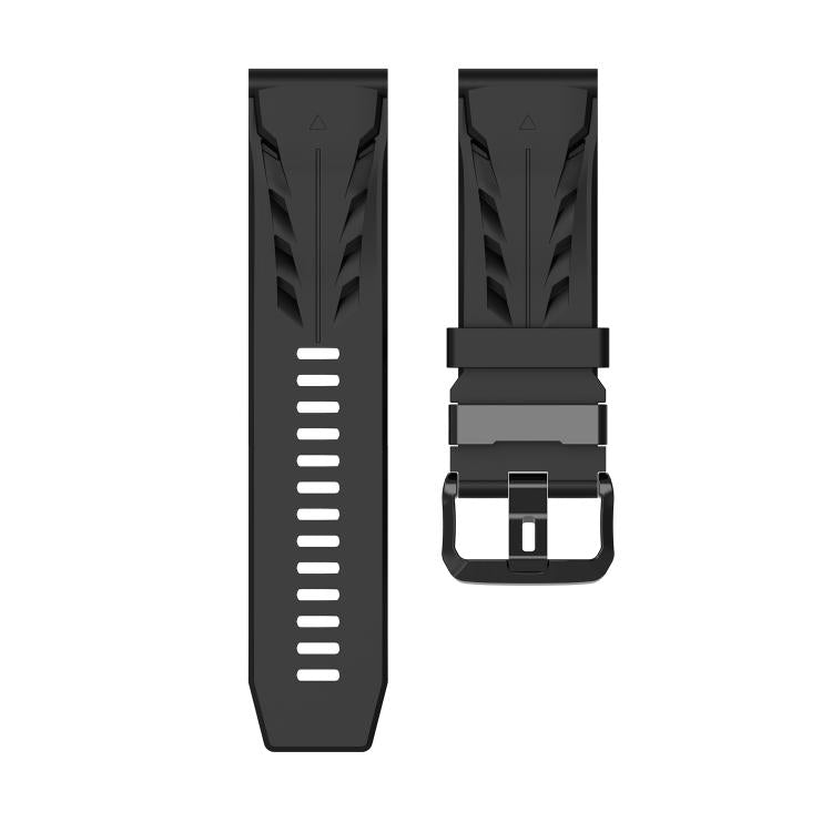 For Garmin 26mm Black Pin Buckle Silicone Watch Band