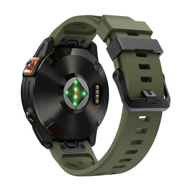 For Garmin 26mm Black Pin Buckle Silicone Watch Band