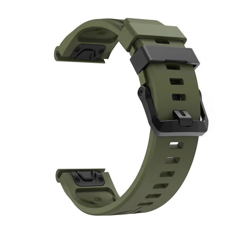 For Garmin 26mm Black Pin Buckle Silicone Watch Band