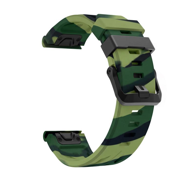 For Garmin 26mm Black Pin Buckle Silicone Watch Band