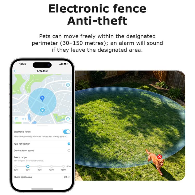 4G Outdoor Waterproof Pet GPS Location Tracker with Real-time Monitoring Camera, EU Version