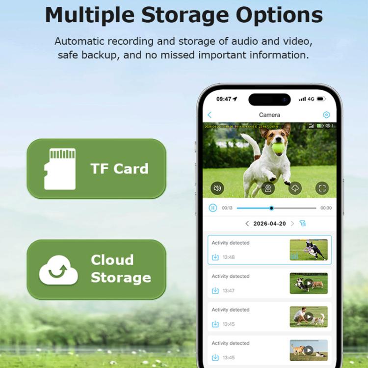 4G Outdoor Waterproof Pet GPS Location Tracker with Real-time Monitoring Camera, EU Version