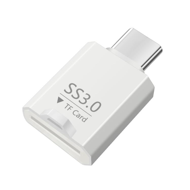 Type-C to TF Card Mini Super Speed USB3.0 Card Reader - White