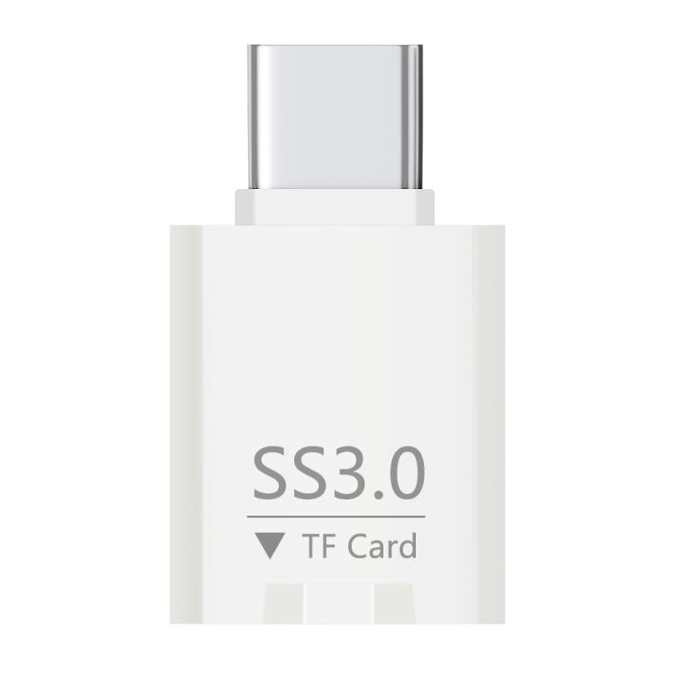 Type-C to TF Card Mini Super Speed USB3.0 Card Reader - White
