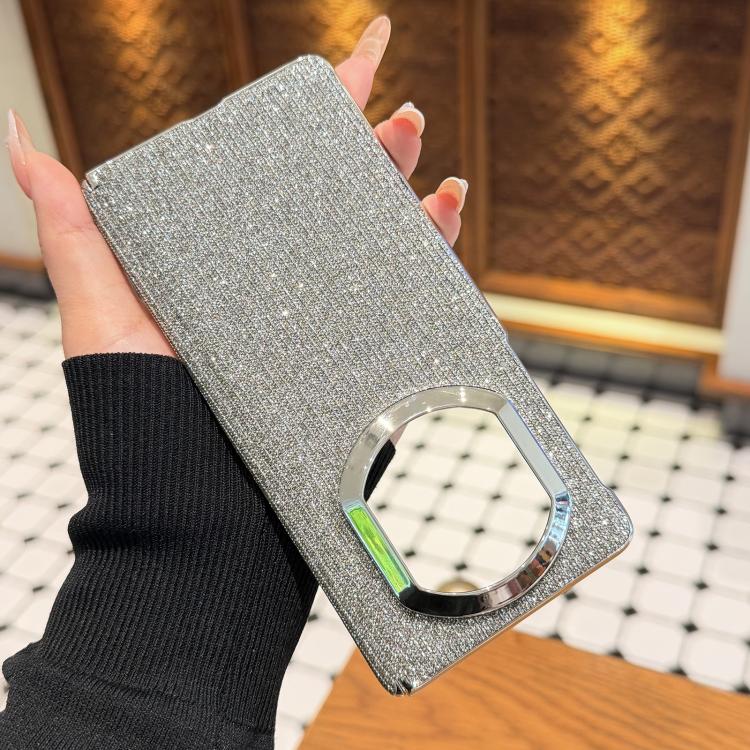 For Huawei Mate X7 Glitter Crystal Design Shockproof Phone Case - Silver