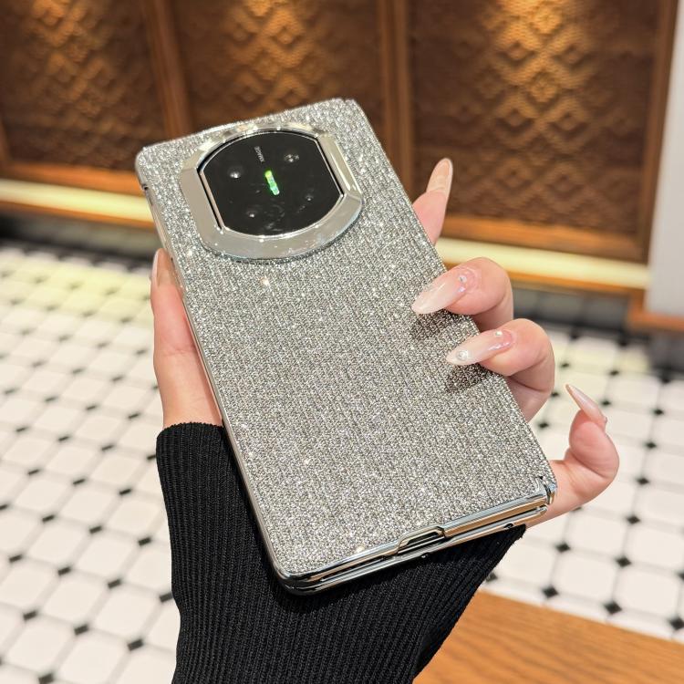 For Huawei Mate X6 Glitter Crystal Design Shockproof Phone Case - Silver