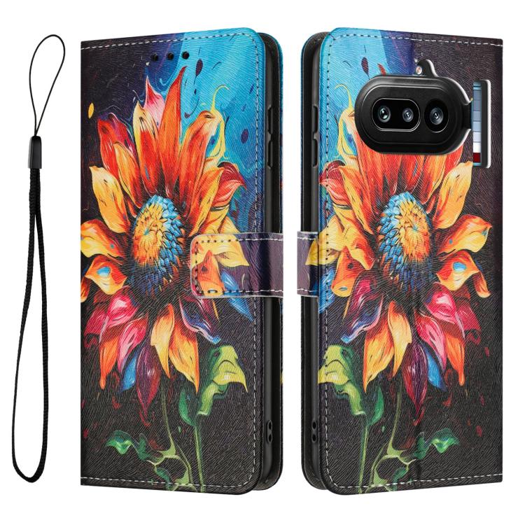 For Nothing Phone 4a Color Drawing Pattern Leather Phone Case