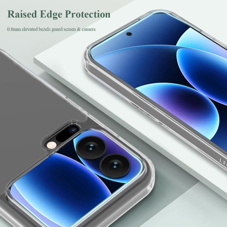 For Xiaomi 17 Pro Max LeReach TOC Clear Series Dual-Composite Armor TPU + Acrylic Shockproof Phone Case - Transparent