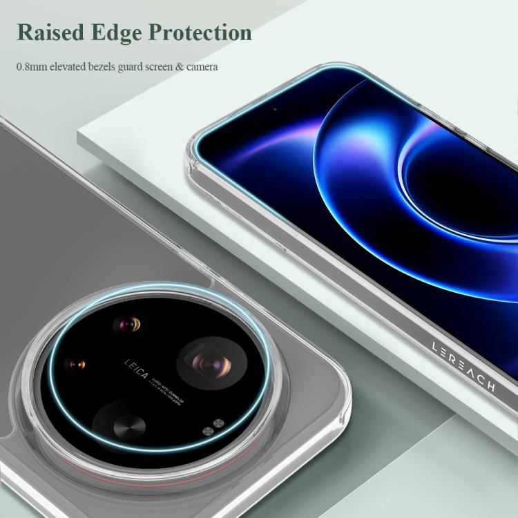 For Xiaomi 17 Ultra LeReach TOC Clear Series Dual-Composite Armor TPU + Acrylic Shockproof Phone Case - Transparent