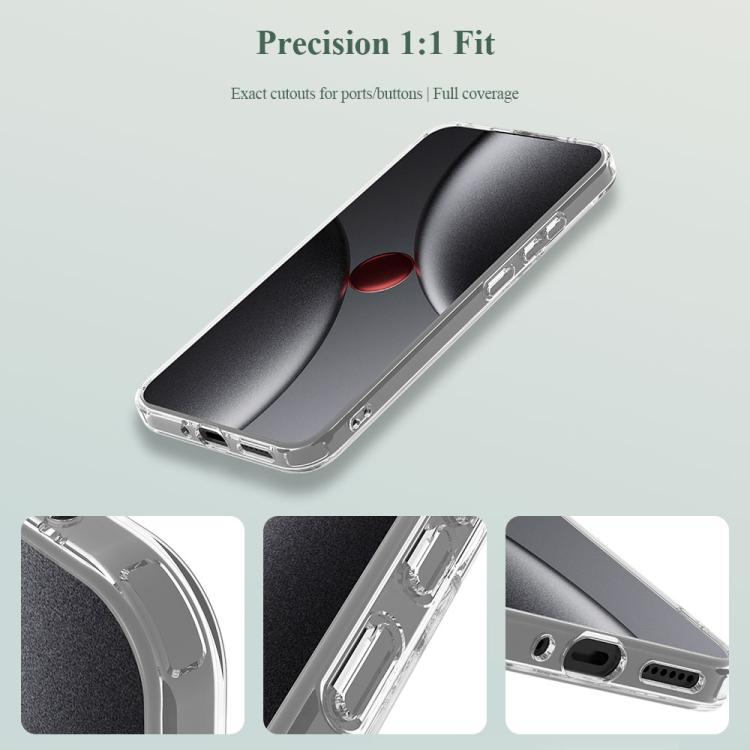 For Xiaomi 15T 5G LeReach TOC Clear Series Dual-Composite Armor TPU + Acrylic Shockproof Phone Case - Transparent