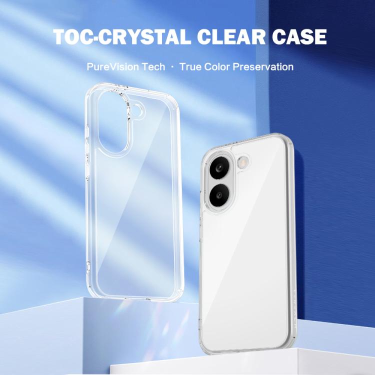 For Xiaomi Poco X8 Pro 5G  LeReach TOC Clear Series Dual-Composite Armor TPU + Acrylic Shockproof Phone Case - Transparent