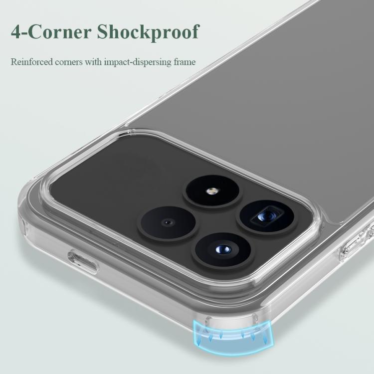 For Xiaomi Poco F8 Pro LeReach TOC Clear Series Dual-Composite Armor TPU + Acrylic Shockproof Phone Case - Transparent