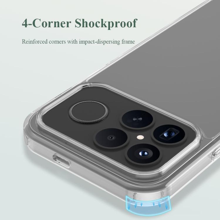 For Xiaomi Poco F8 Ultra 5G LeReach TOC Clear Series Dual-Composite Armor TPU + Acrylic Shockproof Phone Case - Transparent