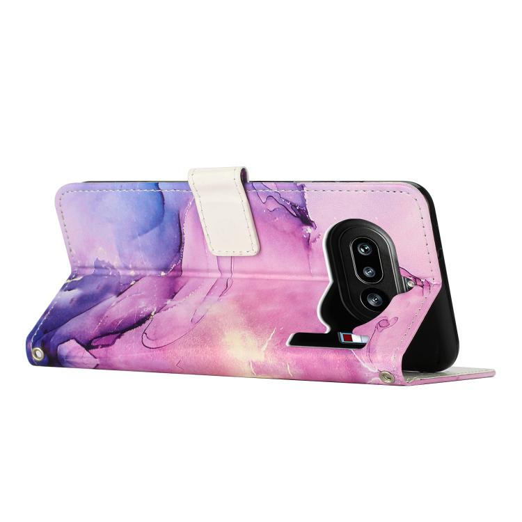 For Nothing Phone 4a Painted Marble Pattern Leather Phone Case