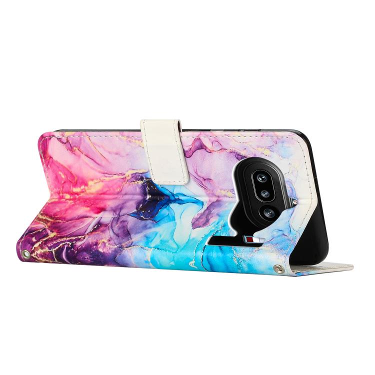 For Nothing Phone 4a Painted Marble Pattern Leather Phone Case