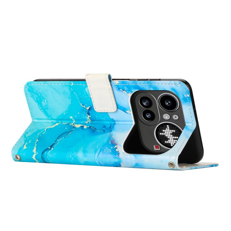 For Nothing Phone 4a Pro Painted Marble Pattern Leather Phone Case