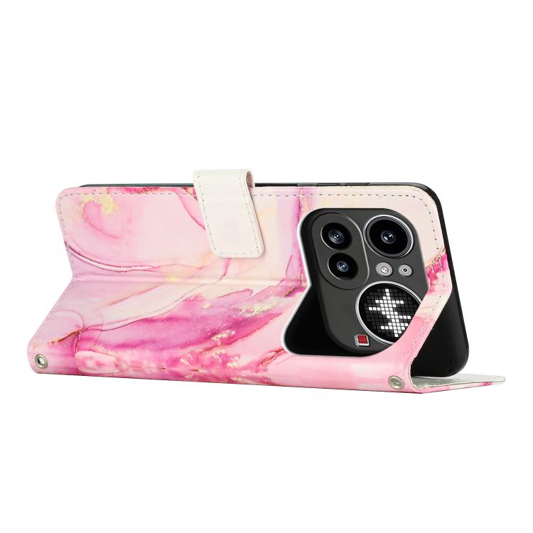 For Nothing Phone 4a Pro Painted Marble Pattern Leather Phone Case