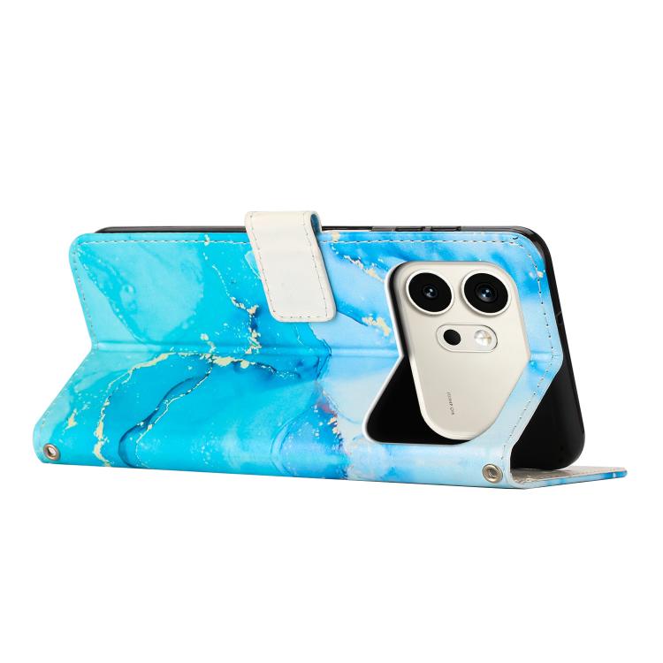 For Honor 600 / 600 Pro Global Painted Marble Pattern Leather Phone Case