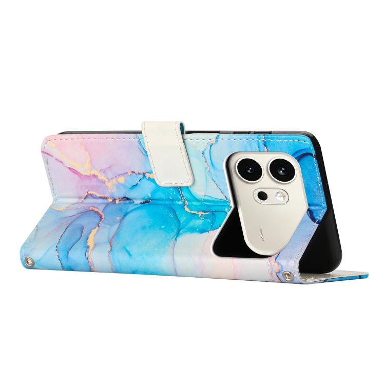 For Honor 600 / 600 Pro Global Painted Marble Pattern Leather Phone Case