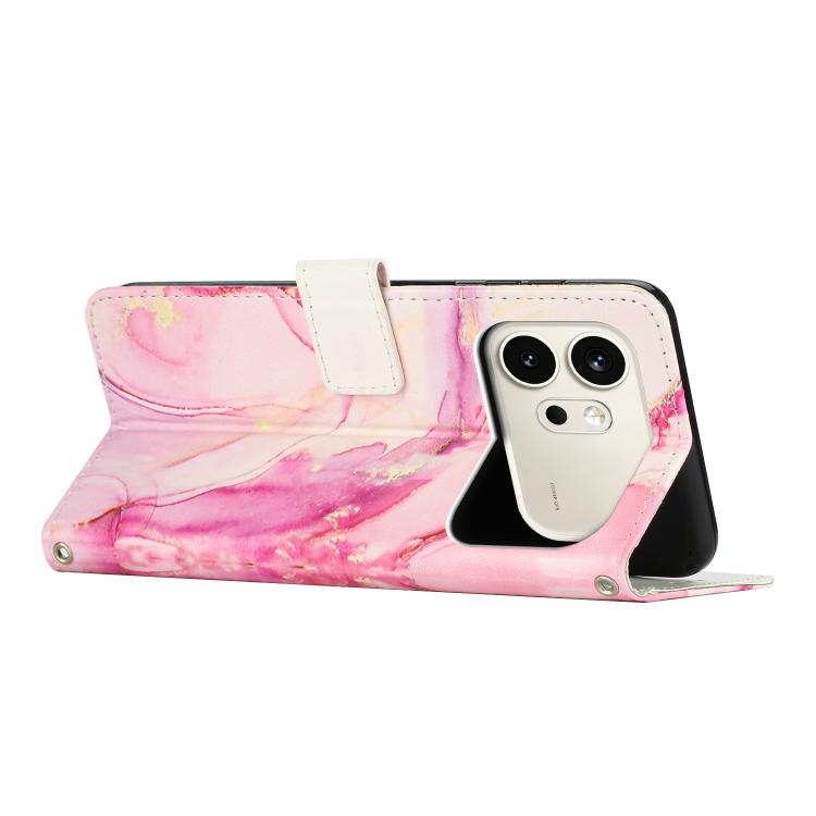 For Honor 600 / 600 Pro Global Painted Marble Pattern Leather Phone Case