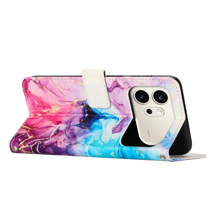 For Honor 600 / 600 Pro Global Painted Marble Pattern Leather Phone Case