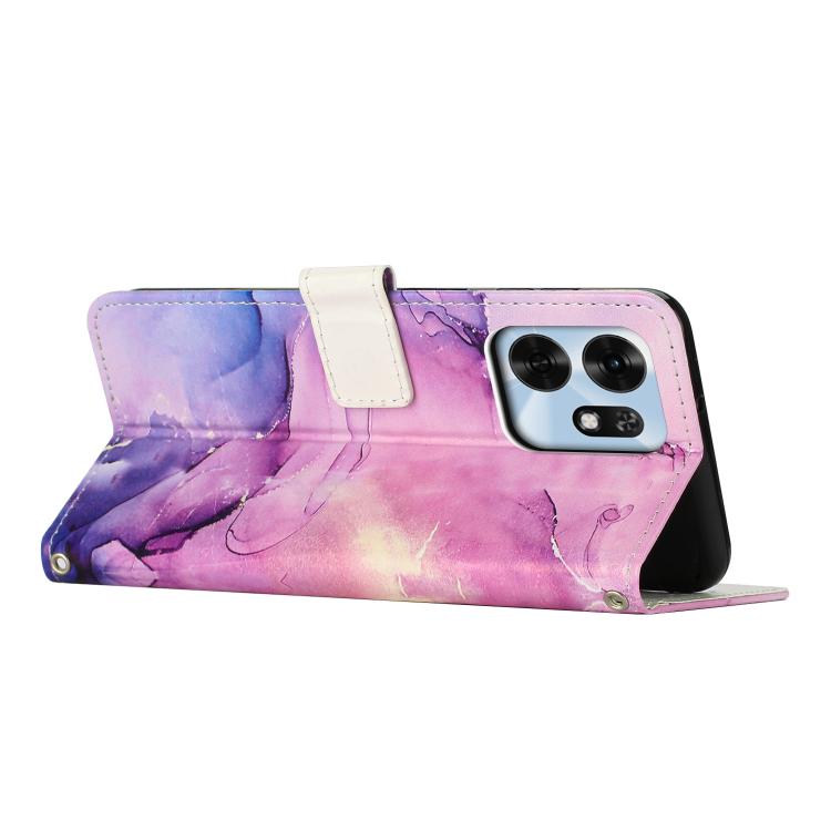 For Honor X6d 5G Painted Marble Pattern Leather Phone Case