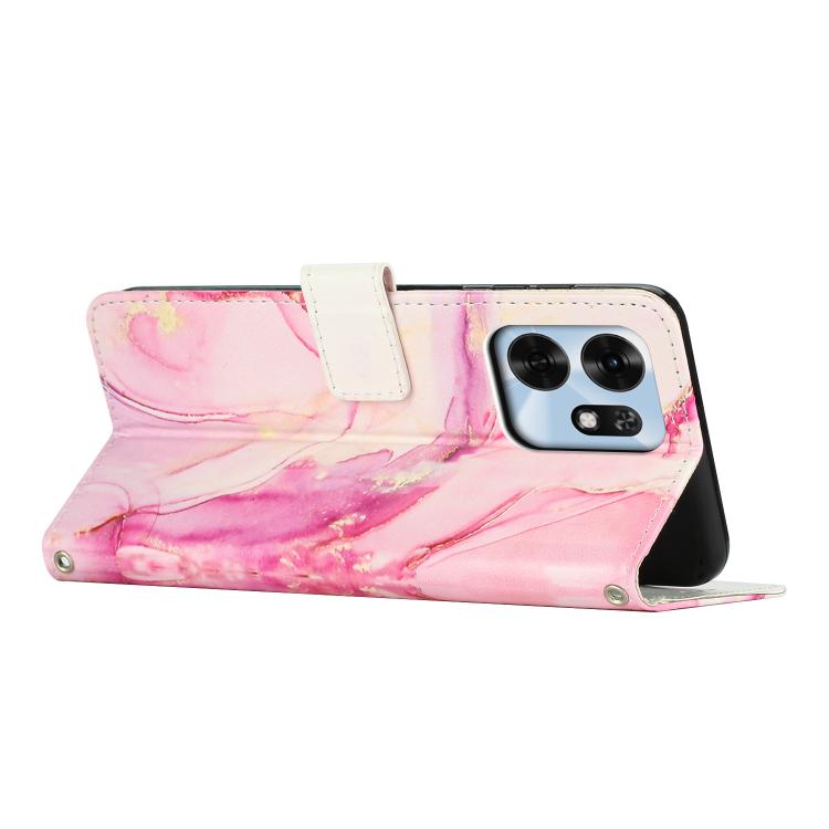 For Honor X6d 5G Painted Marble Pattern Leather Phone Case