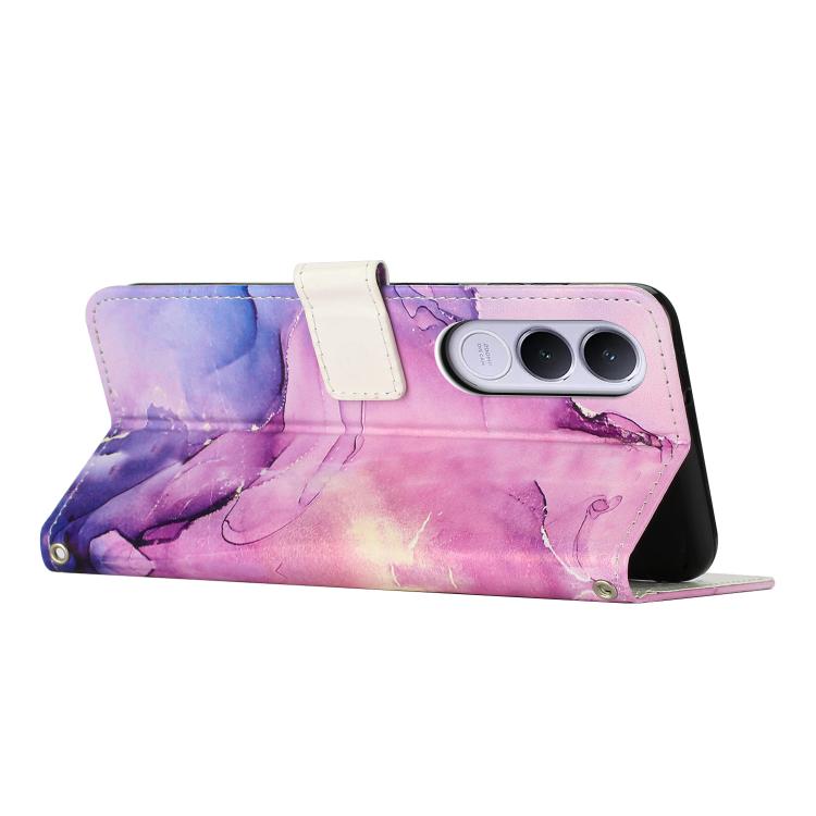 For vivo V70 FE 5G Painted Marble Pattern Leather Phone Case