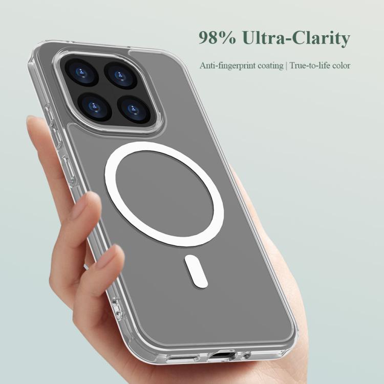 For Xiaomi 15T 5G LeReach TOC Clear Series Dual-Composite Armor TPU + Acrylic Shockproof Magnetic Phone Case - Transparent