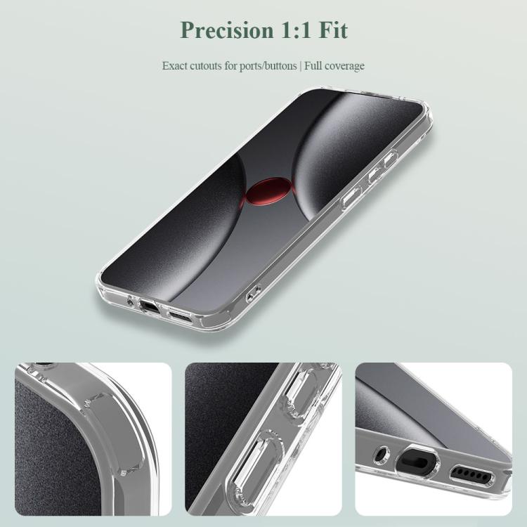 For Xiaomi 15T 5G LeReach TOC Clear Series Dual-Composite Armor TPU + Acrylic Shockproof Magnetic Phone Case - Transparent