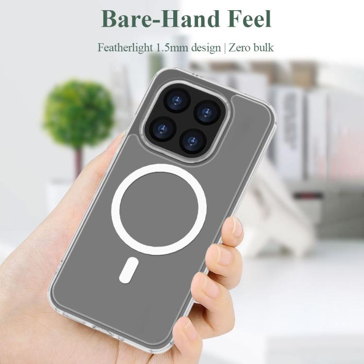 For Xiaomi 15T 5G LeReach TOC Clear Series Dual-Composite Armor TPU + Acrylic Shockproof Magnetic Phone Case - Transparent