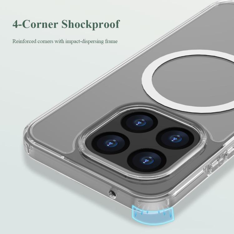 For Xiaomi 15T 5G LeReach TOC Clear Series Dual-Composite Armor TPU + Acrylic Shockproof Magnetic Phone Case - Transparent