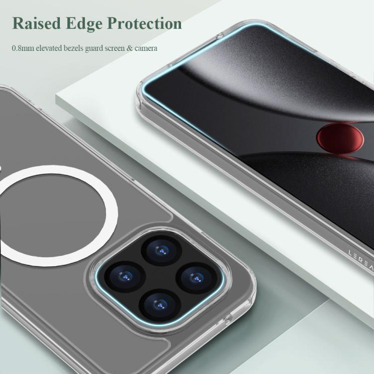 For Xiaomi 15T 5G LeReach TOC Clear Series Dual-Composite Armor TPU + Acrylic Shockproof Magnetic Phone Case - Transparent