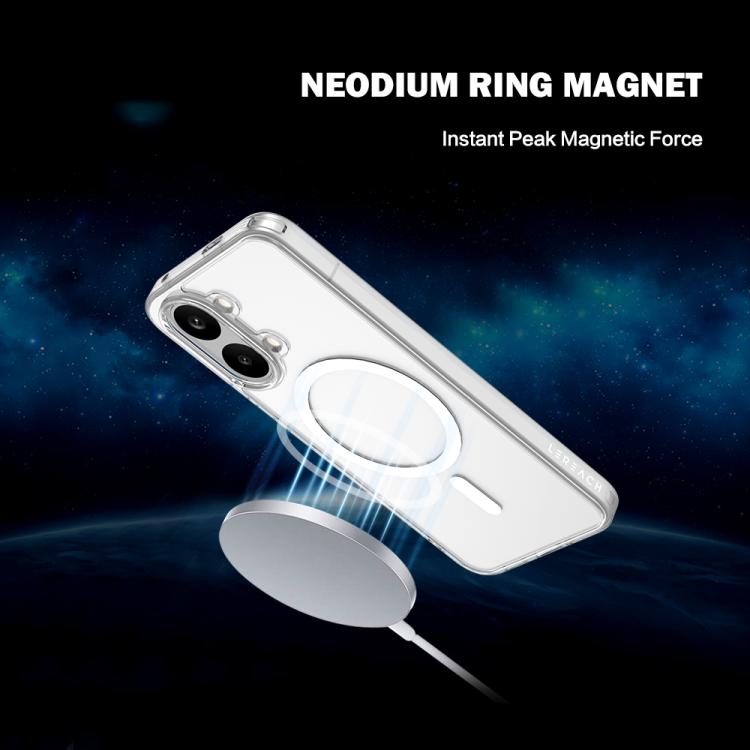 For Xiaomi Poco X8 Pro Max 5G LeReach TOC Clear Series Dual-Composite Armor TPU + Acrylic Shockproof Magnetic Phone Case - Transparent