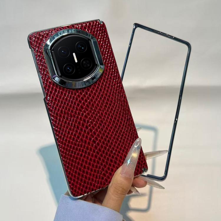 For Huawei Mate X7 Snakeskin Texture Design Shockproof Vegan Leather Phone Case with Frame
