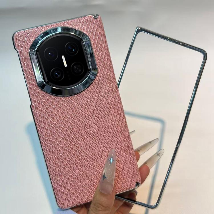 For Huawei Mate X7 Snakeskin Texture Design Shockproof Vegan Leather Phone Case with Frame
