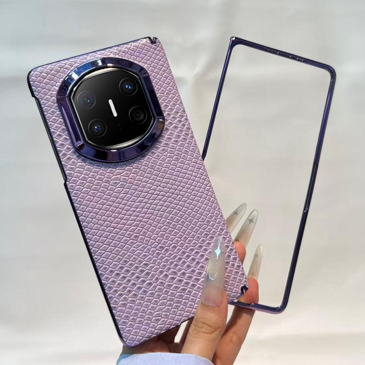 For Huawei Mate X6 Snakeskin Texture Design Shockproof Vegan Leather Phone Case with Frame