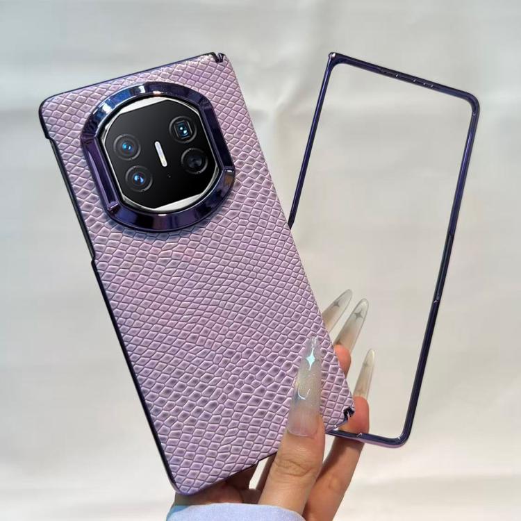 For Huawei Mate X5 Snakeskin Texture Design Shockproof Vegan Leather Phone Case with Frame
