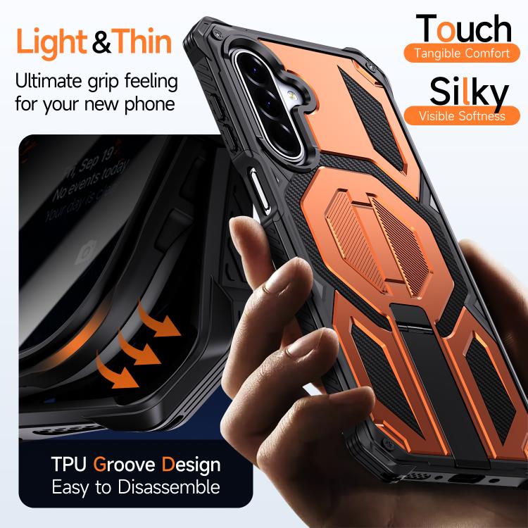 For Galaxy A16 / A17 / A26 5G Hidden Metal Holder Magnetic Shockproof Phone Case