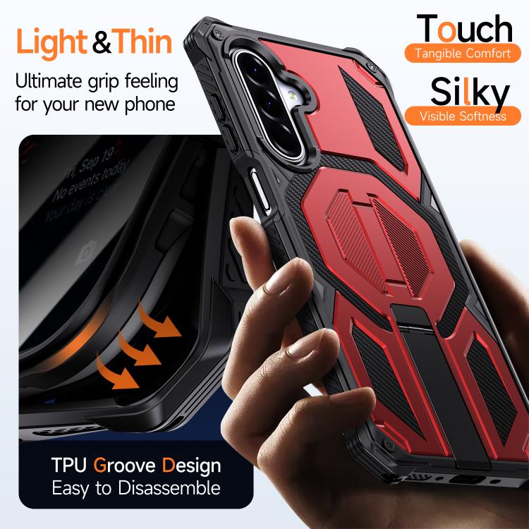 For Galaxy A16 / A17 / A26 5G Hidden Metal Holder Magnetic Shockproof Phone Case