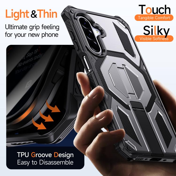 For Galaxy A16 / A17 / A26 5G Hidden Metal Holder Magnetic Shockproof Phone Case