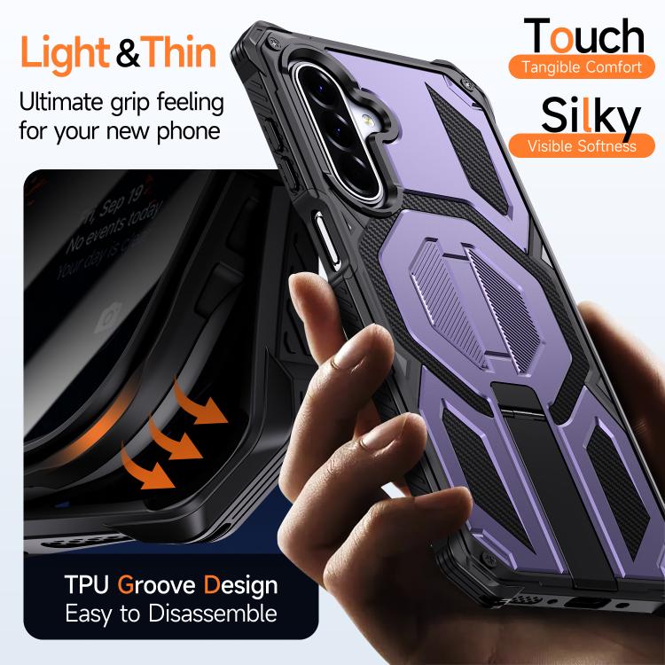 For Galaxy A16 / A17 / A26 5G Hidden Metal Holder Magnetic Shockproof Phone Case