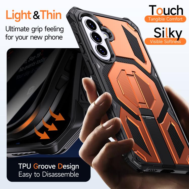 For Galaxy A57 5G Hidden Metal Holder Magnetic Shockproof Phone Case