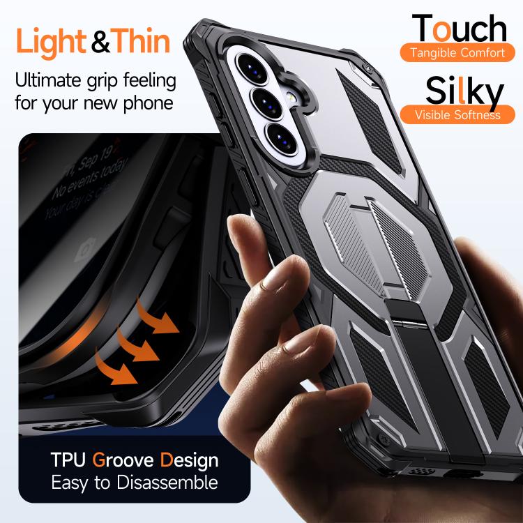 For Galaxy A57 5G Hidden Metal Holder Magnetic Shockproof Phone Case