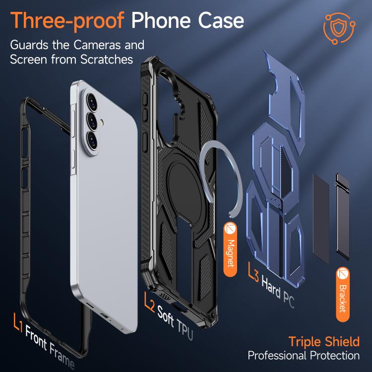 For Galaxy A57 5G Hidden Metal Holder Magnetic Shockproof Phone Case