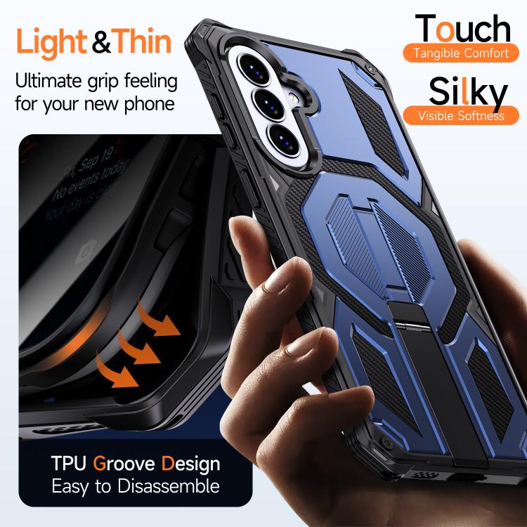 For Galaxy A57 5G Hidden Metal Holder Magnetic Shockproof Phone Case