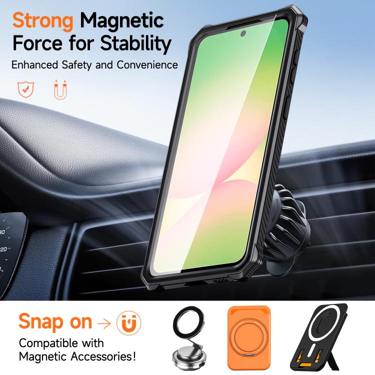 For Galaxy A57 5G Hidden Metal Holder Magnetic Shockproof Phone Case