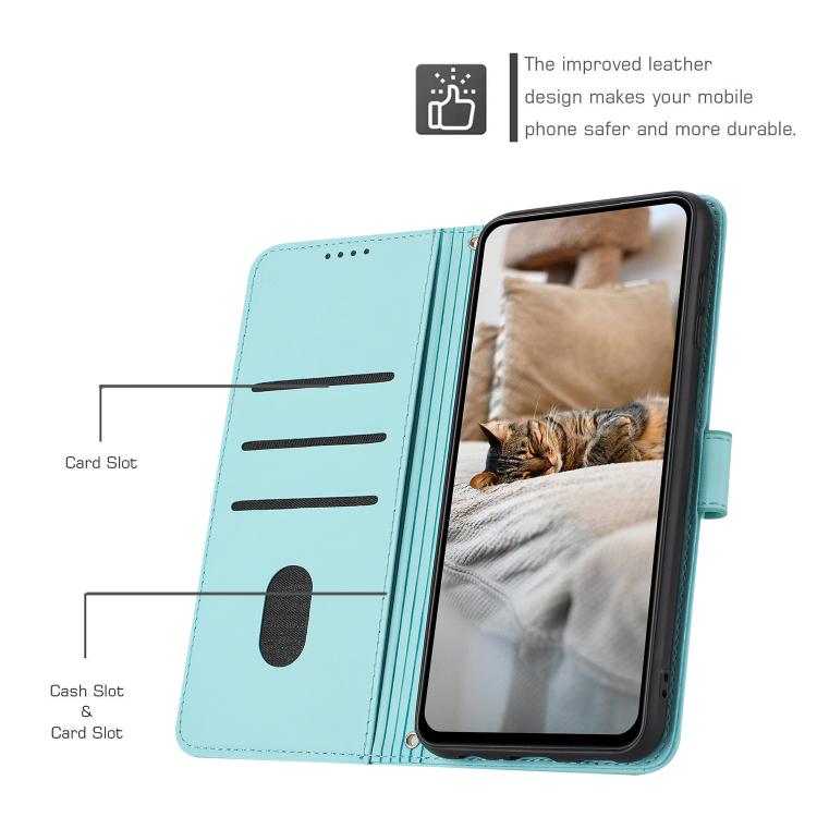 For Nothing Phone 4a Pro Embossed Kitten Phone Leather Case with Lanyard